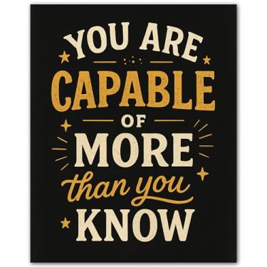 Imagem de ZUKIY You Are Capable of More Than You Know - Cartazes motivacionais para sala de aula - Pôsteres positivos para sala de aula - Citações inspiradoras para arte de parede de escritório, academia