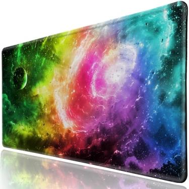 Imagem de Tapete de mesa, tapete de mesa para mesa, tapete de mouse grande XXL para mesa, tapete de mouse grande antiderrapante com bordas costuradas, tapete de mouse para computador, trabalho, escritório