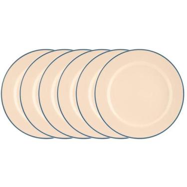 Imagem de Conjunto 6 Pratos Sobremesa 19cm Schmidt Real - Dec. Filete Azul - bra