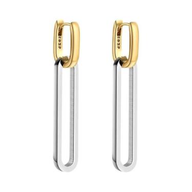 Imagem de Brincos De Argola Pequenos Torcidos De Camada Dupla Banhados a Ouro 18