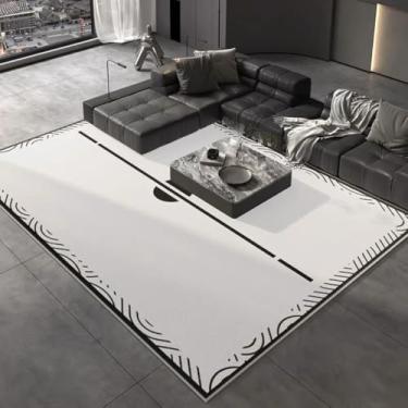 Imagem de Tapete de veludo cristal geométrico de luxo, tapete simples para quarto, sofá, mesa de centro, tapete grande para uso doméstico (1600 mm x 2300 mm/04)