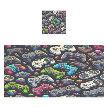 Imagem de WELLDAY Várias toalhas de banho gamepads algodão macio absorvente secagem rápida conjunto de 2 toalhas de banho para casa hotel banheiro spa