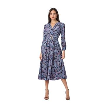Imagem de Shoshanna Vestido feminino Chateau Paisley Kendall, Violeta Multi, 42