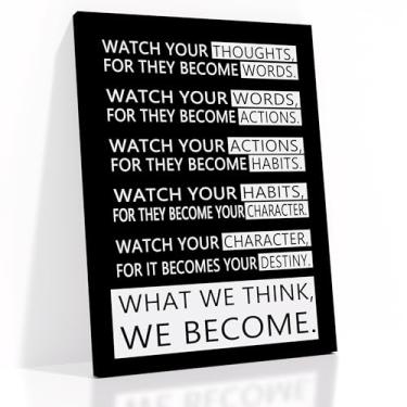 Imagem de Pôster em tela motivacional impresso arte de parede decoração de casa inspiradora empreendedor citações afirmação pintura inspiradora arte para quarto escritório academia esticada e emoldurada [45,7