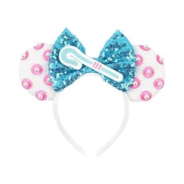 Imagem de Tiara De Natal Mickey Mouse Com Lantejoulas Em Forma De Floco De Neve 