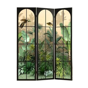 Imagem de NRNQMTFZ Divisória de sala de 3 painéis, tela dobrável de privacidade, tela de parede divisória de quarto de 1,8 m de tecido espesso, separação independente de madeira para quarto, escritório