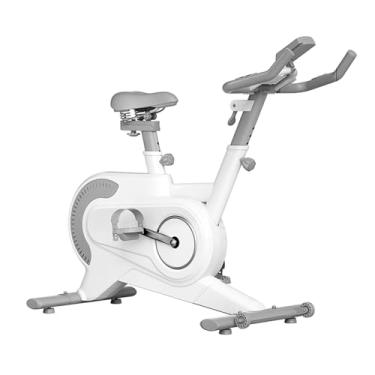 Imagem de NRNQMTFZ Bicicleta ergométrica, bicicleta estacionária magnética com aplicativo de treino inteligente, bicicleta de ciclismo vertical interna, assento confortável, acionamento por cinto silencioso e