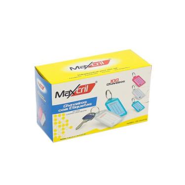 Imagem de Kit 50 chaveiro com etiqueta para imobiliaria, identificacao - Maxcril