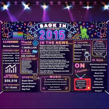 Imagem de Back In 2014 Decorações de aniversário de 11 anos faixa de feliz aniversário de 11 anos fundo neon vintage aniversário 11 anos atrás, presentes de 11 anos para meninos e meninas, artigos de festa de