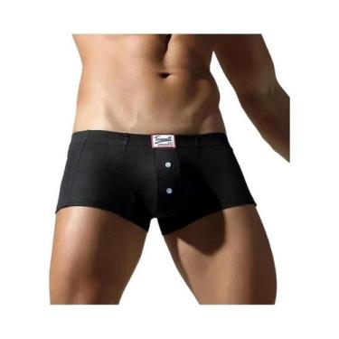 Imagem de Cueca boxer masculina de cor sólida TAUWELL cintura baixa respirável e
