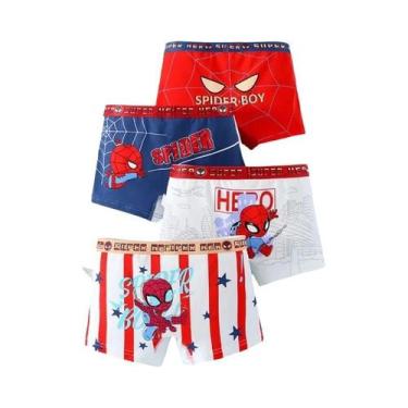 Imagem de Conjunto De 4 Calcinhas Boxer De Algodão Do Homem-Aranha Para Meninos,