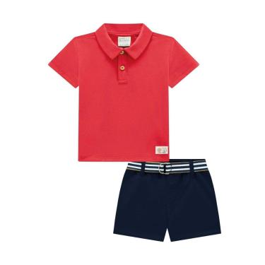 Imagem de Conjunto Infantil Menino Camisa Polo/Bermuda Sarja Luc.Boo-Masculino