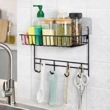 Imagem de Prateleira Adesiva Metal Aramada Sem Furo Organizador De Pia E Bancada