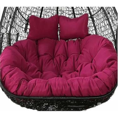 Imagem de Almofadas impermeáveis ​​para balanço de jardim/terraço, almofadas duplas de substituição para balanço, almofadas decorativas para cadeira suspensa.