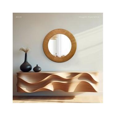 Imagem de Espelho Decorativo Madrid Corino 60cm Redondo
