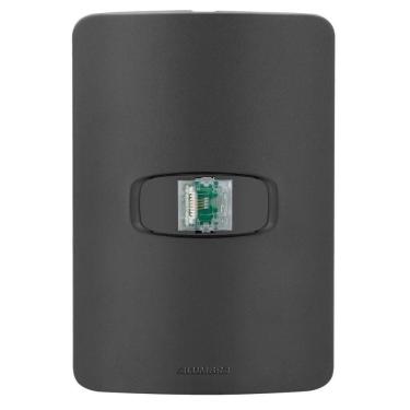 Imagem de Conjunto 1 Tomada Telefone Rj11 - Alumbra Gracia Black Maxx