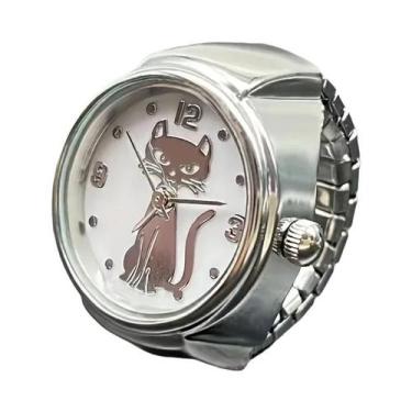 Imagem de Relógio De Pulso De Quartzo Com Design De Gatinho, Dourado E Prateado,