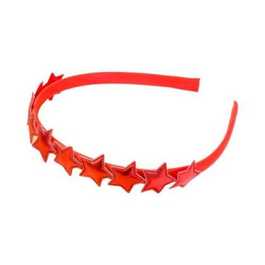 Imagem de Tiara De Cetim PU Em Formato De Estrela Para Meninas - Acessório De Ca