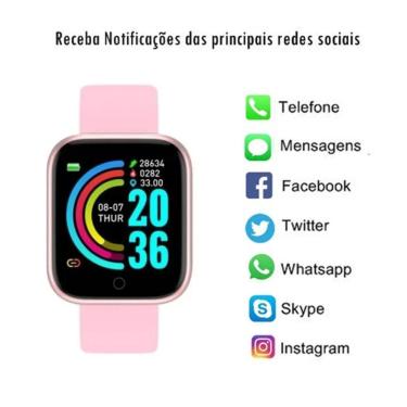 Imagem de Relogio Intelig Smartwatch D20 Bluetooth Ios E Android Pt