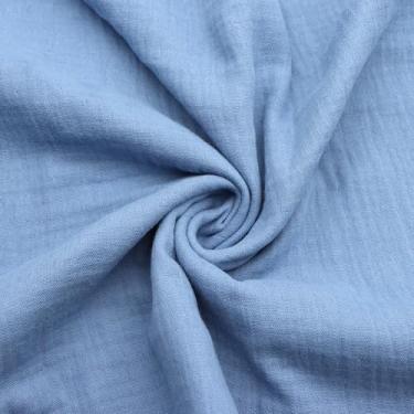 Imagem de David accessories Tecido de gaze de camada dupla de algodão por jarda, tecido enrugado de 99 x 134 cm, tecido enrugado (azul)