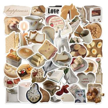Imagem de Pacote de adesivos Cute Bread Cat 50 unidades Aesthetic INS Style Mor 