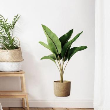 Imagem de Adesivos de parede Tropical Plant Green Leaf em vaso de 40x90cm PVC - 