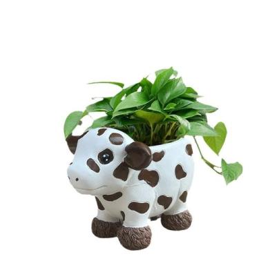 Imagem de Vaso de flores, resina, vaso de plantas para animais, fofa, desenho an