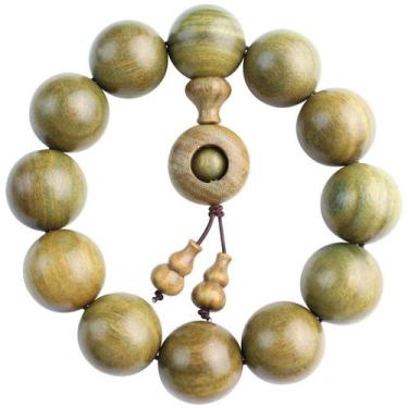 Imagem de Pulseira Santos Wood Beads 18mm, miçangas redondas, unissex, vintage -