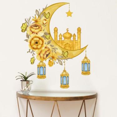 Imagem de Adesivos de parede Moon Castle Floral Lantern PVC 40x90cm - yiweisai