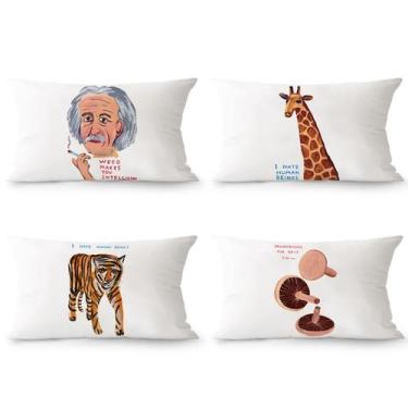 Imagem de Conjunto de fronhas Cartoon Animal Funny Giraffe Tiger x4 - Yiweisai