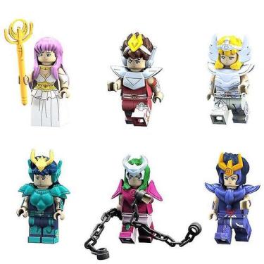 Imagem de Mini conjunto de bonecos Saint Seiya Athena Glacier Purple Dragon, 6 u