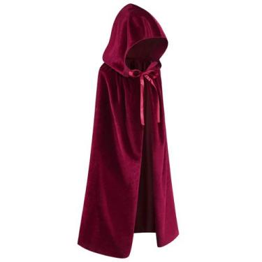 Imagem de Capa Regenboog Kids Velvet com capuz cor de vinho tamanho M 80cm