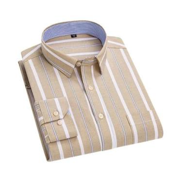 Imagem de Camisa Formal Casual De Algodão Com Botões Em Xadrez Para Homens Taman