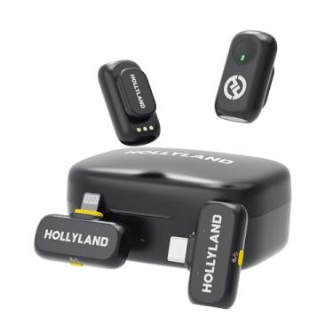 Imagem de Hollyland LARK A1 Combo – Microfone Sem Fio Mini para iPhone e Android (2TX + USB-C RX + Lightning RX + Case de Carregamento), Microfone Magnético para YouTube, TikTok, Podcast e Vlogs (Preto)