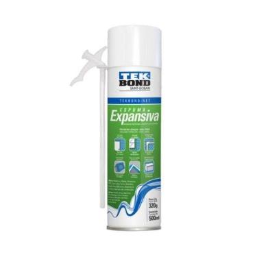 Imagem de Espuma Expansiva Tekbond 500ml 320g Adesiva Seladora Poliuretano para Fixação Isolamento