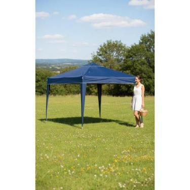 Imagem de Gazebo Azul Escuro 3x3m Rápido Proteção Solar Praia Camping - Congratu