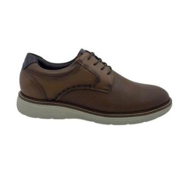 Imagem de Sapato Casual Ferracini Couro Cadarço Marrom 4572 - Conhaque 44-Masculino