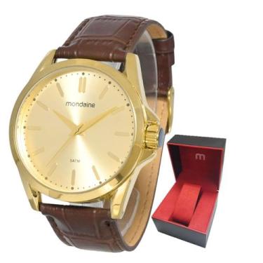 Imagem de Relógio Mondaine Masculino de Pulso Pulseira em Couro Marrom