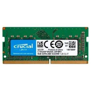 Imagem de Memória Ram Para Notebook 8GB Crucial DDR4 2400Mhz 1Rx8 1.2V CL17 PC4 