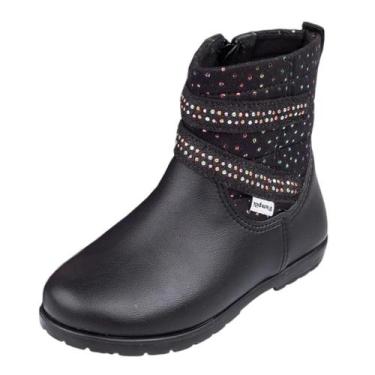 Imagem de Bota Infantil Menina Brilho Estilo Maciez Rubi Pampili, Preto, 23