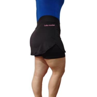 Imagem de Shorts Saia Academia Cintura Alta Super lindo rosa/cinza/azul/preto - 