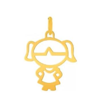 Imagem de Pingente Menina Filha Ouro 18k 750 Com 0.6gr Grande Original - virtual