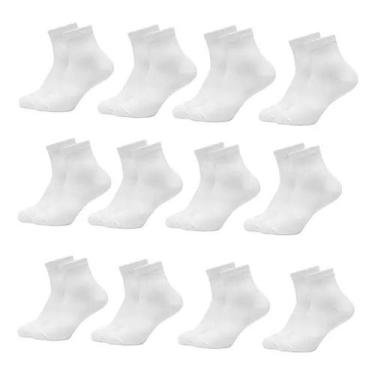 Imagem de Kit 12 Pares Meia Infantil Escolar Colegial Invisível - JBF Multimarca