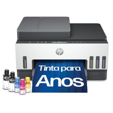 Imagem de Impressora Multifuncional HP Smart Tank 754 Tanque de Tinta Colorida Wi-Fi Scanner Duplex, Bluetooth. Funções: Imprimir, Copiar, Digitalizar. Cor: Branco (2H0A6A#AK4)