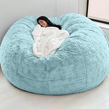 Imagem de Quarto Duplo Slipcover com Varanda Sofá Grande,Home Sponge Bed Bean Bag Capa de cadeira Slipcover Quarto Duplo Varanda Sofá Grande Redondo Capa ia Fofa Sem Recheios Apenas Capa