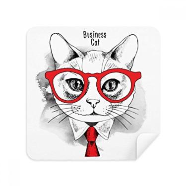 Imagem de Bussiness Cat Head Protect Animal Pet Lover Glasses Pano Limpador de Tela Tecido Camurça Pacote com 2