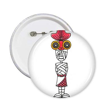 Imagem de Egito múmia Hórus chapéu de peixe dourado alfinetes redondos crachá botão emblema acessório decoração 5 peças