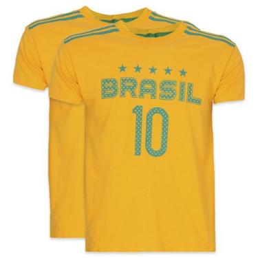 Imagem de Kit 2 Camisetas Do Brasil Masculina Copa Do Mundo Algodão - Zafina