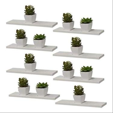 Imagem de Kit 10 Prateleiras 60x20 MDF Branco com Suporte Flutuante Invisível