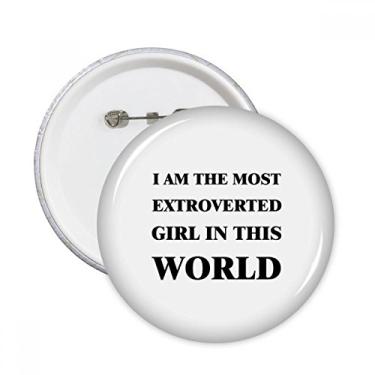 Imagem de I Am The Extroverted Girl Broches redondos Decoração de roupas 5 peças Presente